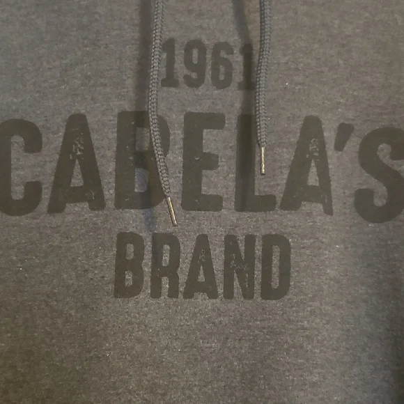 Cabela's Charcoal Hoodie Unisex Large Sweatshrt. Great Condition. - Picture 2 of 4